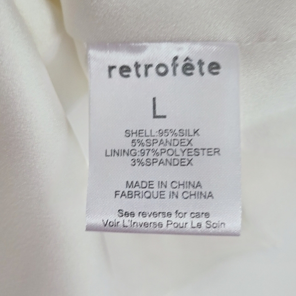 Retrofête Diane Embellished Satin Mini Dress, Size Large, White, NWT - Picture 15 of 16